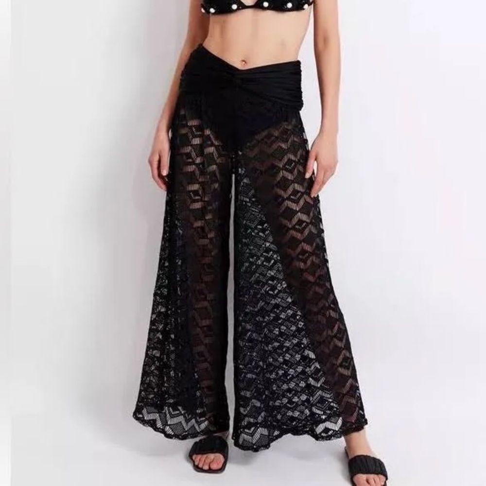 PatBo Crotchet Black Pants Coverup NWT